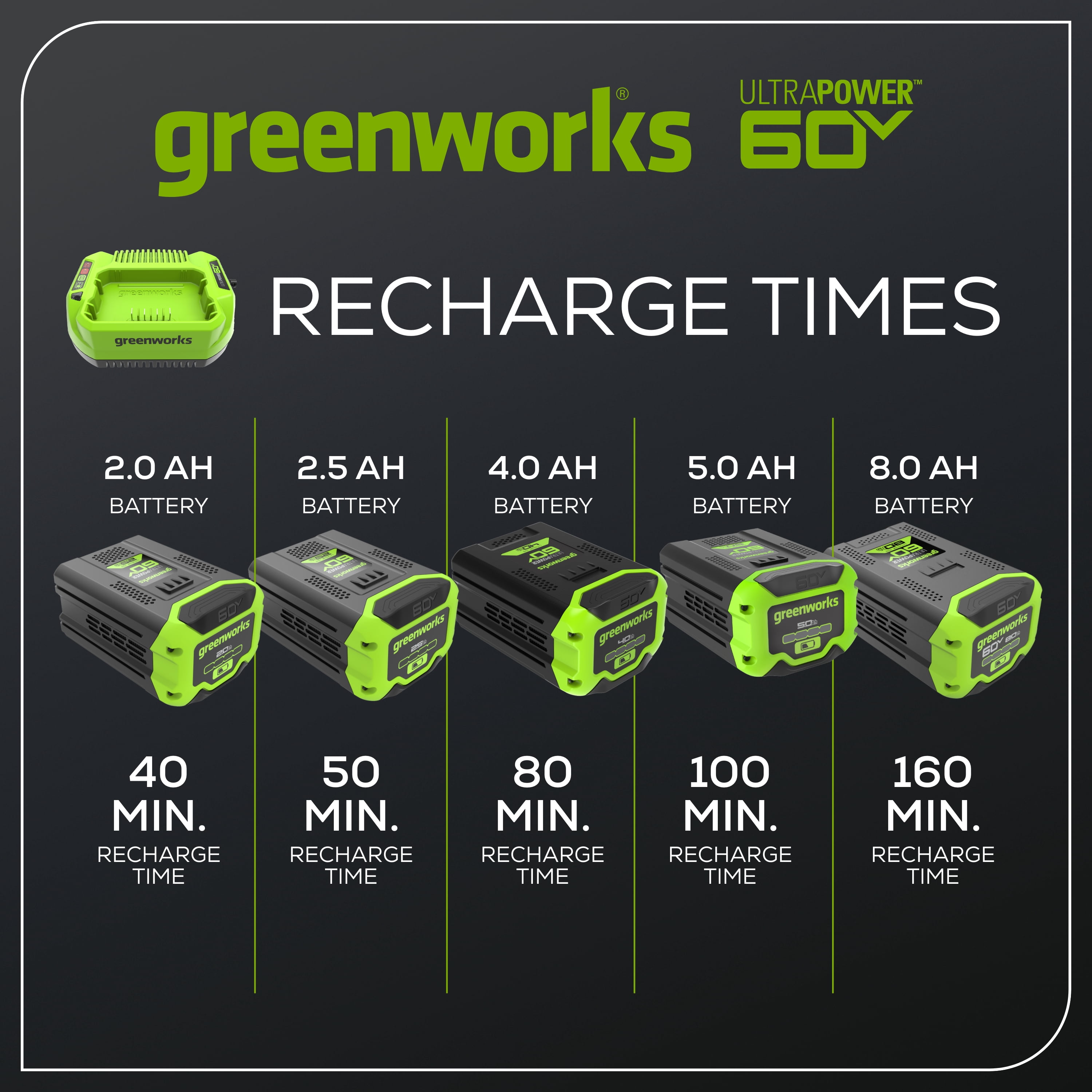 Greenworks 60V 3 Amp Charger 1807702
