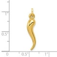 thumbnail image 3 of Real 14kt Yellow Gold Hollow 3D Italian Horn Charm Pendant; for Adults and Teens, 3 of 3