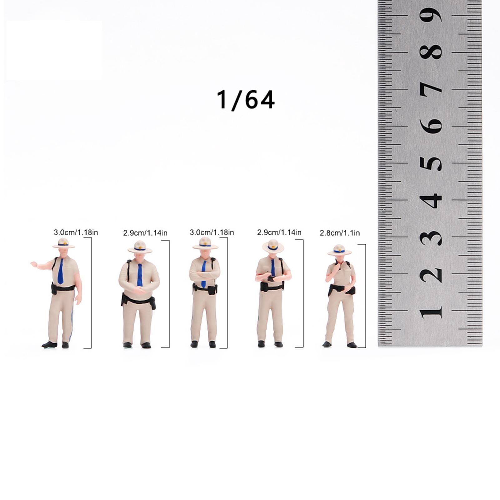 LeeQinersw 5 Pieces 1/64 Police Figure Model Dioramas Ornament for Train Station Layout