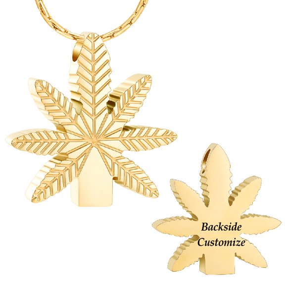 Personalize Stainless Steel Maple Leaf Urn Pendant Cremation Jewelry for Ashes Holder Memory Necklace Memorial Jewelry