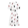 thumbnail image 5 of Vestido casual de mujer con hombros descubiertos y mangas cortas con estampado de espalda para adelgazar Fridja  bnh1214, 5 of 5