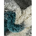 thumbnail image 4 of Unique Loom Soft Touch Shag Collection Area Rug - Selin (5' 3" Round Turquoise/Gray), 4 of 7