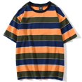 thumbnail image 1 of REDHOTYPE Men's Loose-fit Short-Sleeve Stripe Crewneck T-Shirts Basic Top, 1 of 2