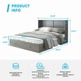 thumbnail image 2 of Mjkone Murphy Bed, Queen Size Cabinet Bed with Folding Foam Mattress, Foldable Space-Saving Cube Murphy Bed with Charging Station and Large Storage Drawer (Grey), 2 of 7