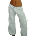 thumbnail image 4 of Coduop Women Parachute Cargo Pants Wide Leg Low Waist Drawstring Track JoggerTrouser Casual Pant, 4 of 8