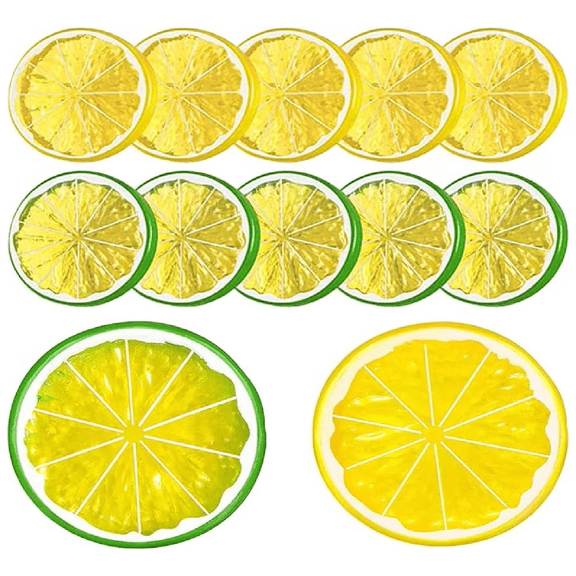 Large Realistic Artificial Green Lemon Slices – PVC Fruit Slices for Table Centerpieces, Photography Props & Home Decor (RL 10 PCS)