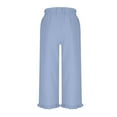 thumbnail image 6 of IVEYRTF Kids Solid Color Loose Pants Elastic Waist Ruffle Breathable Girls Lightweight Summer Casual Daily Bottoms(Blue,11 Years), 6 of 6