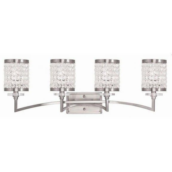 4 Light Bathroom Light in New Traditional Style 33 inches Wide By 10.75 inches High-Brushed Nickel Finish Bailey Street Home 218-Bel-1764553