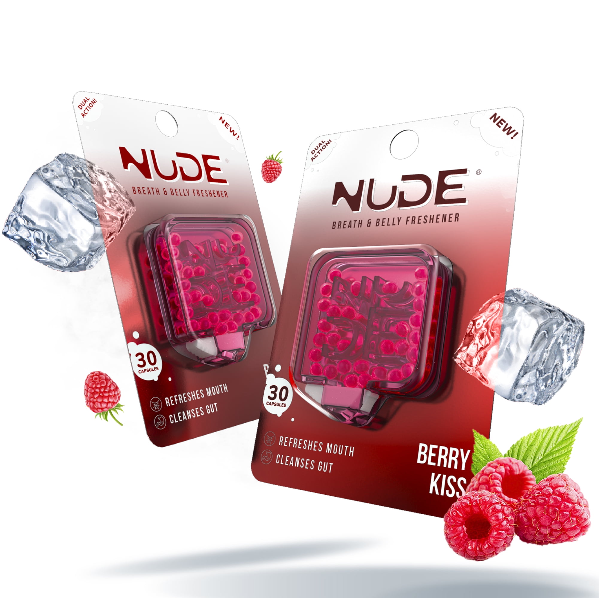 NUDE Breath Mints for Bad Breath Berry Kiss Breath Freshener for