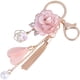 thumbnail image 5 of BRIGHTFUFU Exquisito llavero de flor de rosa, llavero decorativo de metal, colgante ligero para bolso, dije colgante, 5 of 7