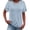 504_Blue, variant on ZHENHONG T Shirts for Women,Classic Fashion Breathable Crew Neck Blouse Silk Short Sleeve Cocoon Shirt,Brown Women Blouses