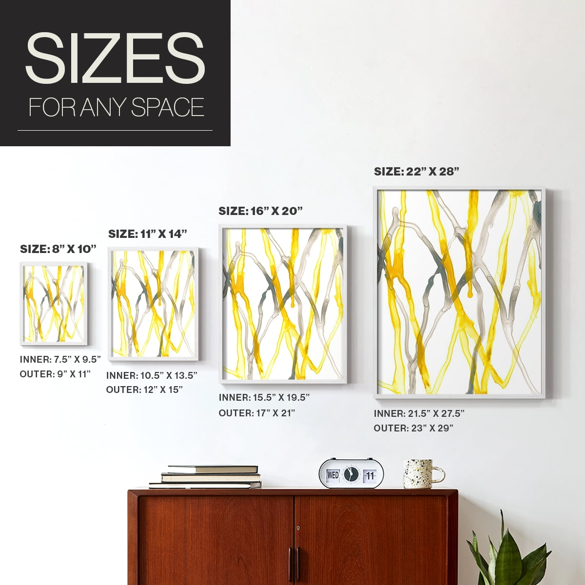 Runnel XX Framed Print in White Solid Wood Framed Print No Nail Hanging