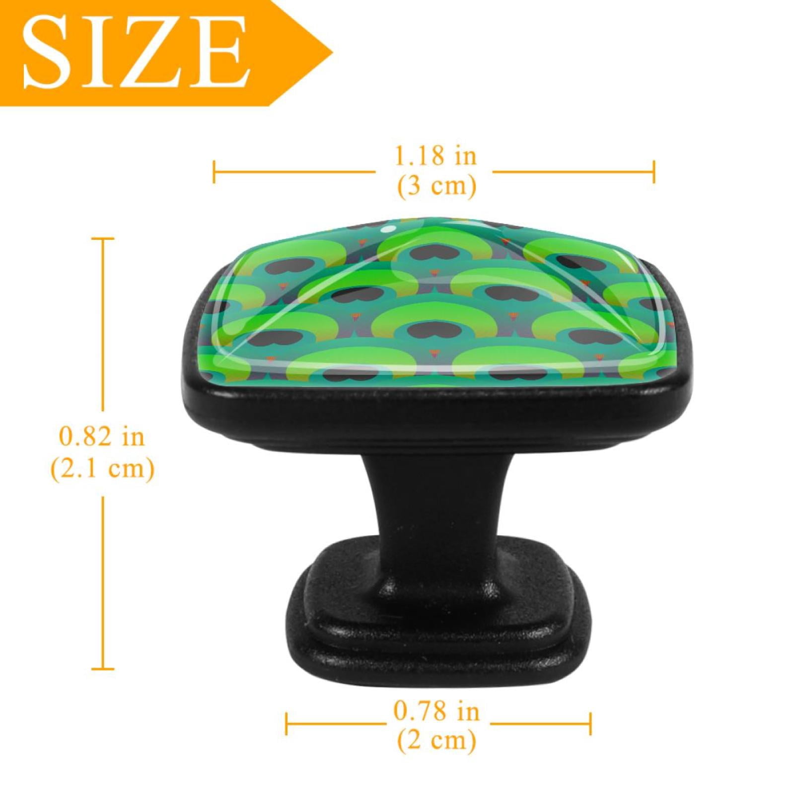 4 Pcs Cabinet Handle Drawer Pulls Pretty Green Peacock Knobs with Screws Square Furniture Office Cabinet Knob Decoration