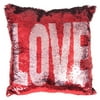 MERMAID SEQUIN 16" PILLOW LOVE RED/ PINK UNDERNEATH
