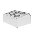 thumbnail image 5 of 6-Hole Stainless Steel Flatware Cylinder Holder Silverware Utensil Holder Organizer, Commercial Utensil Storage Caddy Drying Rack Countertop Silverware Organizer (15.16 * 11.89 * 7, 5 of 7