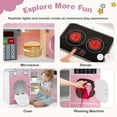 thumbnail image 6 of Costway Corner Kitchen Playset with Coffee Machine Oven Microwave Washing Machine Pink, 6 of 10