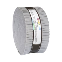 Robert Kaufman Kona Cotton Ash Grey Roll Up 40 Fabric Strips 2.5 x 44