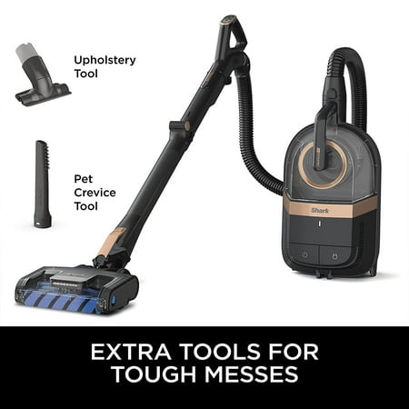 Shark - Vertex Bagless Corded Canister Vacuum with DuoClean PowerFins - Black/Copper