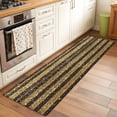 thumbnail image 3 of Black Golden Striped Runner Rug 2x6 FT, Non Slip Hallway Rugs, Luxury Farmhouse Stripes Washable Soft Floor Carpet Non-Shedding Throw Runner Carpet Long Rug for Entryway Kitchen Bedside Sliding Door, 3 of 8