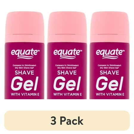 (3 pack) Equate Women's Shave Gel with Vitamin E, 7 oz, Compare to Skintimate® Dry Skin Shave Gel