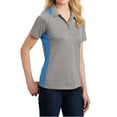 thumbnail image 4 of Mafoose Women's Heather Colorblock Contender Polo Vintage Heather/ Carolina Blue 2X-Large, 4 of 5