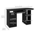 thumbnail image 2 of Computer Desk with Storage, Home Office Laptop Table with Shelves and Drawers, Modern Workstation Desk with Keyboard Tray for Study, Living Room, Black, 2 of 7