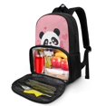 thumbnail image 2 of FOR U DESIGNS Panda Lunch Backpack for Kids Girls Teens School Backpack with Insulated Lunch Box, 2 Sides Pockets Bookbag Middle High School Shoulder Bag, Pink, 2 of 7