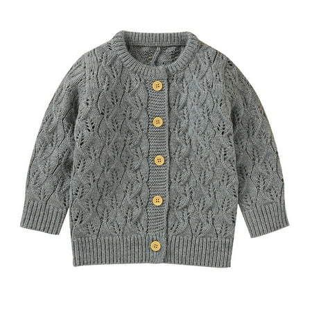 

Kids Jackets for Girls Boys Newborn Infant Baby Winter Jacket Warm Button Coat Knit Outwear Sweater
