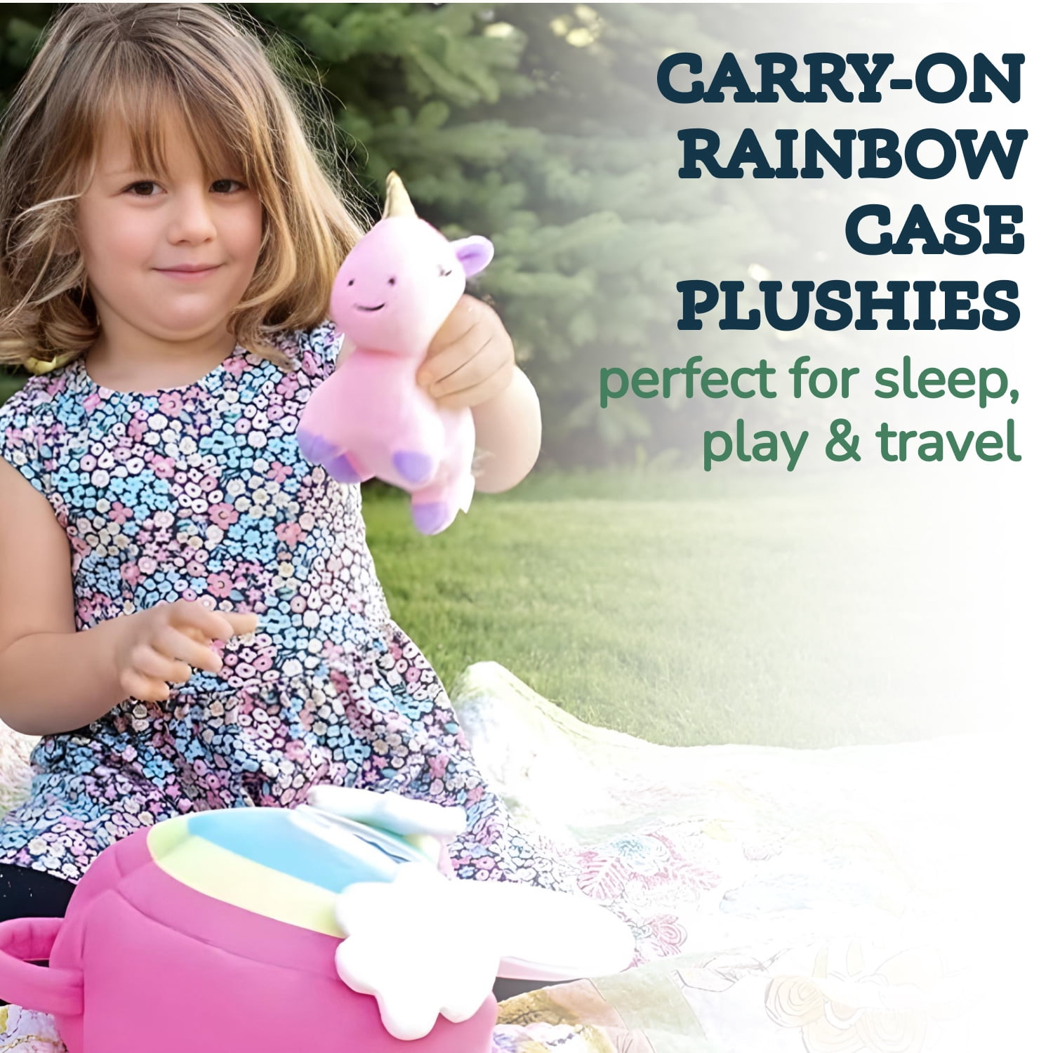 Pixie Crush Unicorn Toys Stuffed Animal Gift Plush Set with Rainbow Case – 5 Piece Stuffed Animals with 2 Unicorns, Kitty, Puppy, and Narwhal – Toddler Gifts for Girls Aged 3, 4, 5 ,6 ,7, 8 yr olds