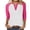Red, variant on T Shirts For Women Fashion Tees Tops Patchwork 3/4 Sleeve Half Button V Neck Layer Clothes