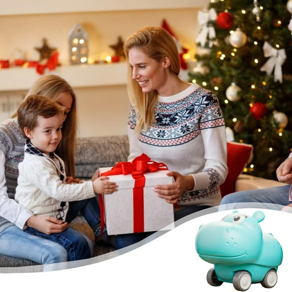 Yyuenw Push and Go Animal Car Toys for 1 Year Old Boy Girl, Hippopotamus Toy Car for Toddlers 1-3, Friction Powered Push Cars for Boys Age 1-2, Birthday Gift for 1 Year Old Boys Girls
