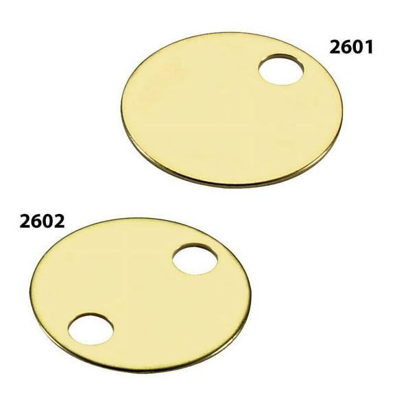 Lucky Line 26010 Round Brass Tags, 1" Diam.