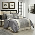 thumbnail image 2 of Nanshing Arabesque7 Piece Luxury Traditional Comforter Set, Grey, Queen, 2 of 9