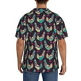 thumbnail image 3 of Rateoe Bohemian Chicken Print Mens Front Pocket Hawaiian Shirts Casual Shirts Short Sleeve Button Down Beach Tropical Shirts-Medium, 3 of 5