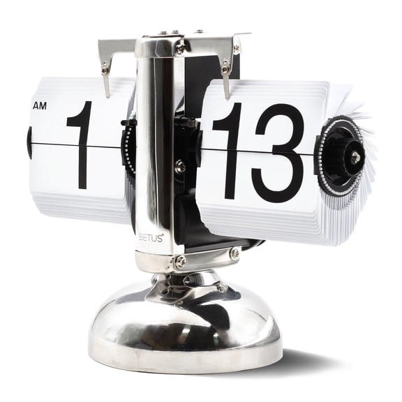 Betus Flip Desk Clock Battery Powered Digital Display Mechanical Retro Style