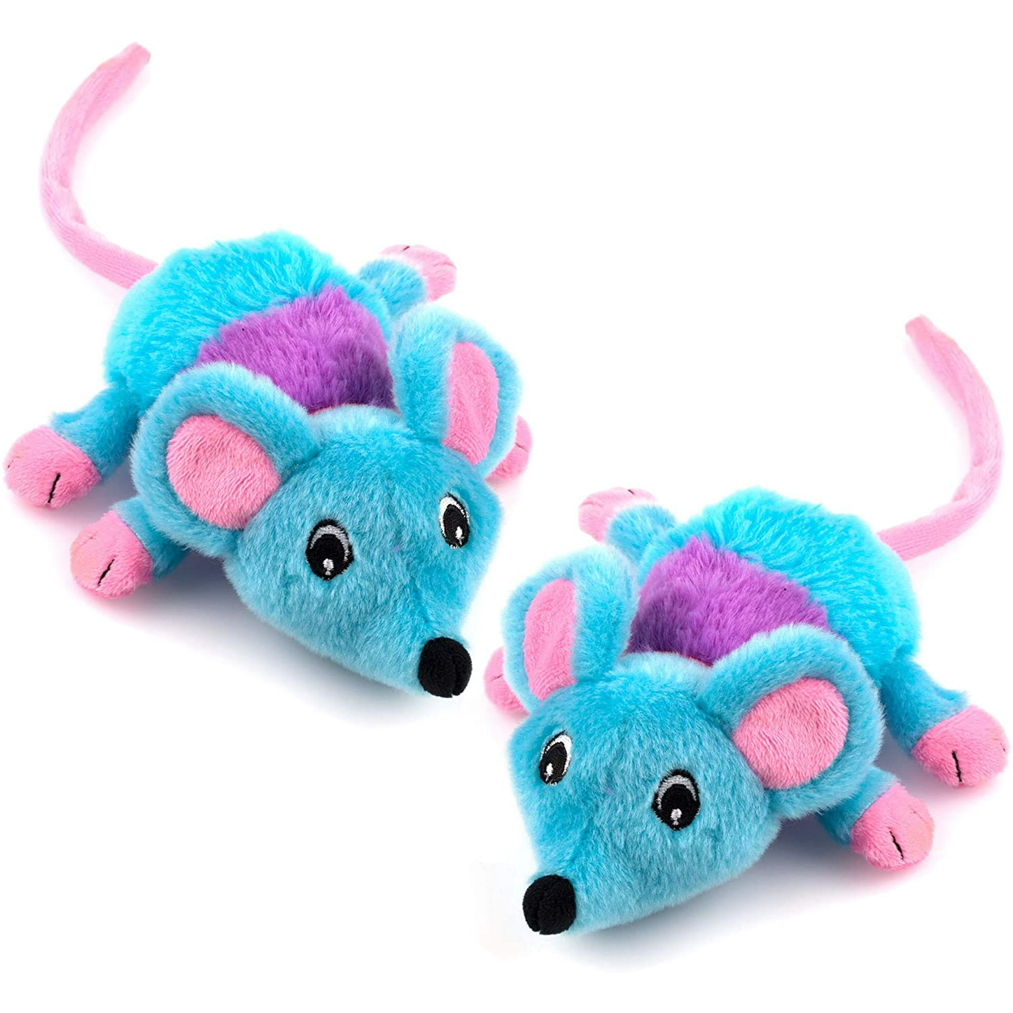 Chiwava 2 Pack 5.9 Inch Removable Catnip Plush Cat Toys Mice with Bell Large Mouse Activity Toy Walmart