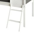 thumbnail image 6 of Castle Place Wooden Twin Junior Loft Bed with Chalkboard and Slide, White, 6 of 8