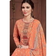 thumbnail image 3 of Pakistani Stitched Plazo Pant Suits Indian Ethnic Party Wear Salwar Kameez Dress ( Orange, M - 40 ), 3 of 5