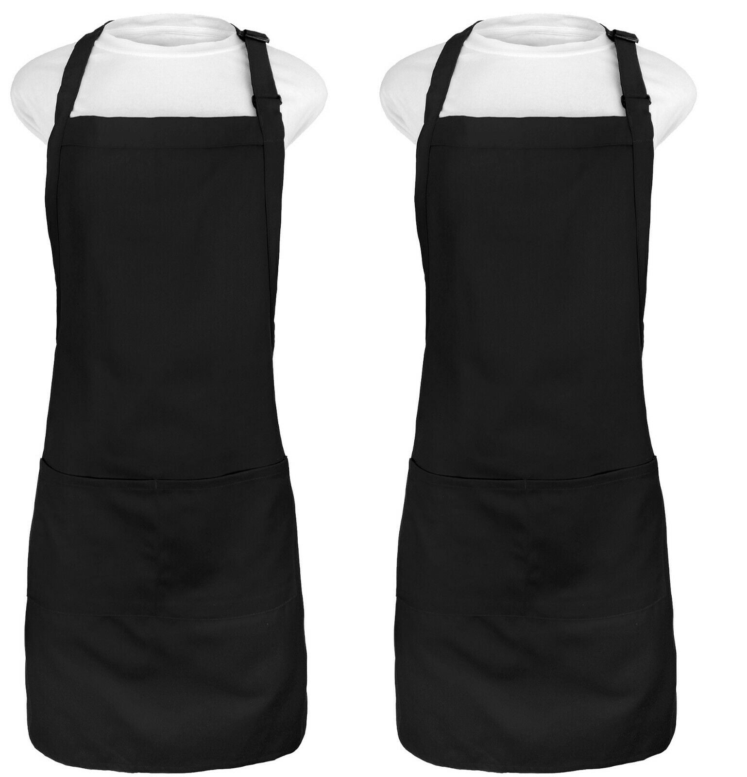 Kaufman 2Pack Kitchen Aprons ,Cotton Adjustable Bib Apron with Two