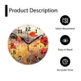 thumbnail image 4 of 12 Inch Wall Clock Battery Operated Silent Clock Decorative for Office, Kitchen, Outdoor, Living Room，Flower Colorful Field Poppies Bloom Flowers Lavender Design, 4 of 4