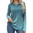 thumbnail image 2 of Weardear Women's Long Sleeve Crew Neck Tunic Tops Pleated Fall Blouse Casual Dressy Shirts S-XXL, 2 of 7