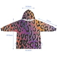 thumbnail image 7 of Purple and Orange Of Leopard Print Blanket Hoodies for Kids 6-13YR Oversize Wearable Blanket Hoodies for Boys Girls Teens, 7 of 7