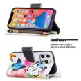 thumbnail image 2 of Compatible with iPhone 13 Pro Max Case 6.7" (2021), Allytech [9 Card Slots] PU Leather Flip Stand Zipper Pocket Magnetic Closure Detachable Hand Lanyard Purse Protectiver Cover, Two Butterflies, 2 of 3
