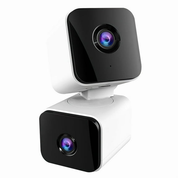 4K Indoor Dual Lens WiFi Security Camera Auto Tracking Smart Life Monitor CCTV IP Camera Home Safety System(US Plug,CAM NO SD Card)