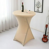 Cozival Round Table Cover, Cocktail Tablecloth - 43.3X23.6 Inch Stretch Spandex Round Table Cover, Wrinkle-Resistant for Wedding/Banquet/Birthday Party, Stretch Tablecloth, A