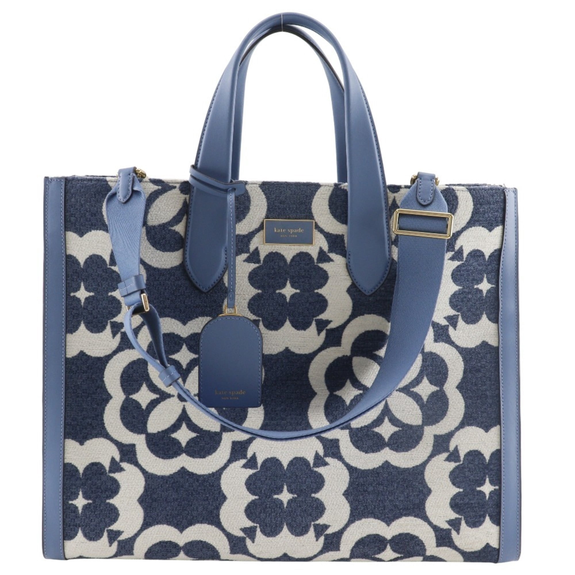 Pre-Owned Kate Spade Manhattan Chenille Large Tote Bag, Flower, K9959, Cotton and Leather,...