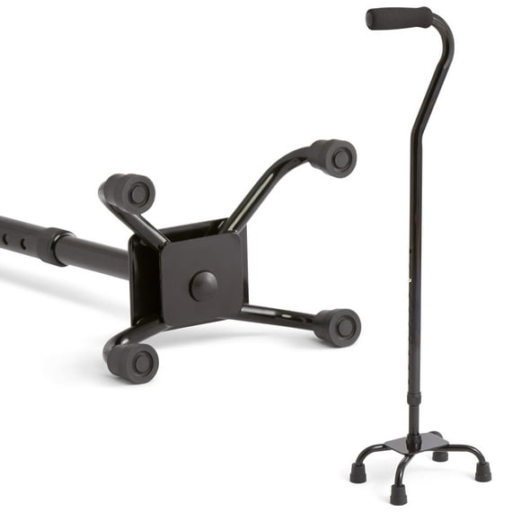 Bastón de aluminio Medline con base pequeña para mejorar el equilibrio, lesiones de rodilla, recuperación de cirugía de pierna y movilidad. Ayuda para caminar portátil y ligera para adultos mayores.