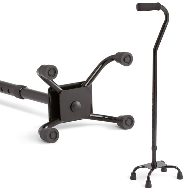 Bastón de aluminio Medline con base pequeña para mejorar el equilibrio, lesiones de rodilla, recuperación de cirugía de pierna y movilidad. Ayuda para caminar portátil y ligera para adultos mayores.