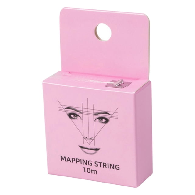Cuerdas de mapeo preentintadas Marcador de cejas Herramienta de medición Herramienta de belleza Regla de bordado para Maquillaje Rosado Sunnimix Cadena de mapeo de cejas