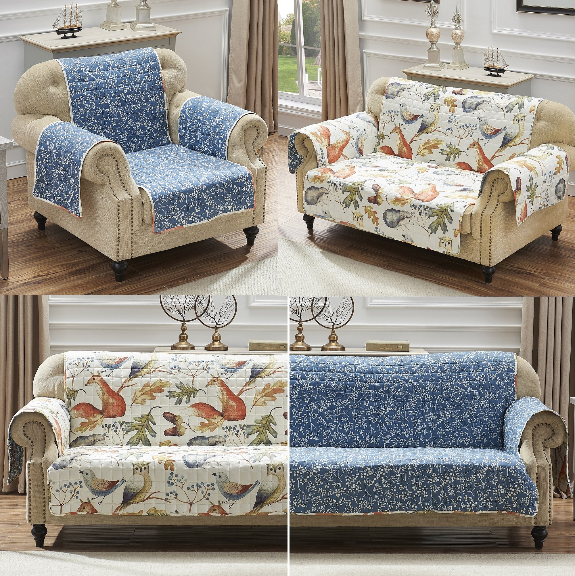 Barefoot Bungalow Willow Pet-Friendly Paw Guard & Furniture Cover, Reversible - Natural - Arm Chair